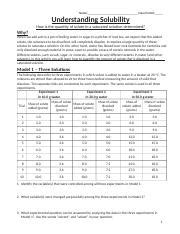 solubility pogil